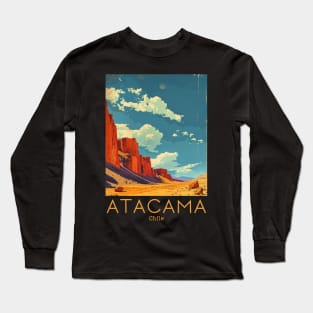 A Vintage Travel Illustration of Atacama Desert - Chile Long Sleeve T-Shirt